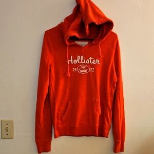 Large Hollister Bright Red Pullover Hoodie‎